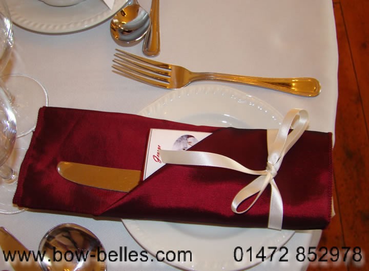 Burgundy Taffeta Napkin Hire